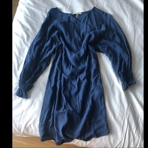 Maje Long Sleeve Minidress Blue Size 34 NWT